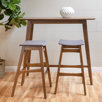 Fletcher 3 Piece Pub Table Set Table Color Natural Oak Chair Color