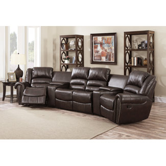 Abbie Home Theater Recliner (Row of 4) Upholstery: Brown by Wildon Home