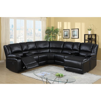 Bandini Reclining Sectional Upholstery: Black by Wildon Home