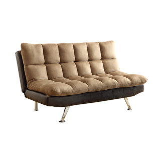 Adjustable Convertible Sofa Upholstery: Two Tone Brown by Wildon Home