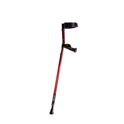 2 Piece In-Motion Pro Short Ergonomic Forearm Crutch Color: Red image