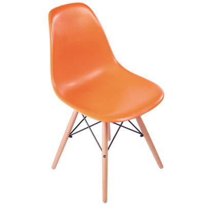 Plastic Molded Side Chair Upholstery: Orange