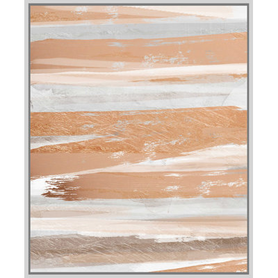 Rose And Gold Floater Framed Painting Print On Wrapped Canvas