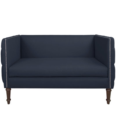 5006GN-PWLNNNV SKY11216 Skyline Furniture Linen Nail Button Tufted Settee Loveseat
