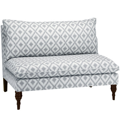 6106IKTFRTPWT SKY14647 Skyline Furniture Ikat Fret Pewter Armless Loveseat