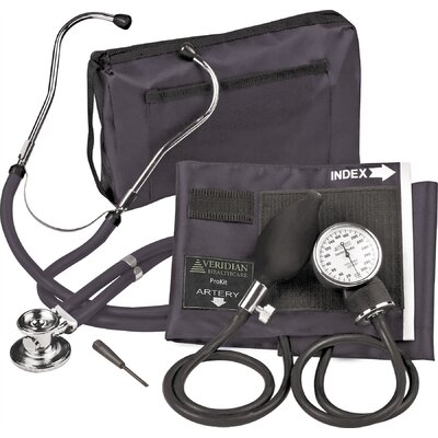 Adjustable Aneroid Sphygmomanometer with Sprague Stethoscope Kit Color: Purple image