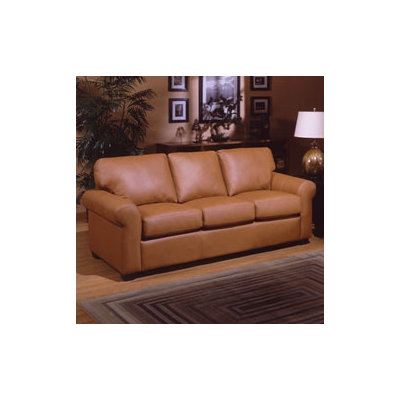 Omnia Furniture Polo Queen Sleeper West Point Leather Sleeper Sofa
