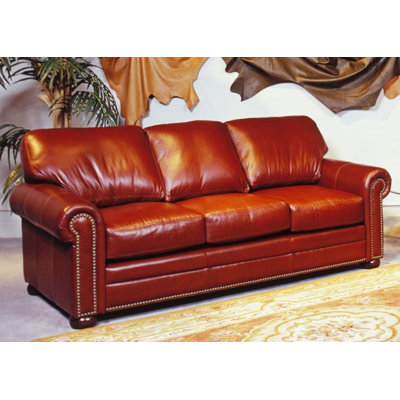 Omnia Furniture SAV-FS Savannah Full Leather Sleeper Sofa