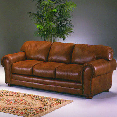 Omnia Furniture CHEY – QS Winchester Marquee Leather Convertible Sofa