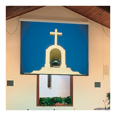 See Targa ClearSound White Weave Electric Projection Screen with Quiet Motor Size/Format: 150 diagonal / 4:3 More Images