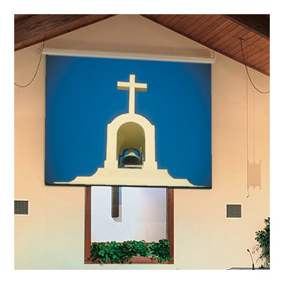See Targa Contrast Grey Electric Projection Screen Viewing Area: 84 H x 84 W More Images