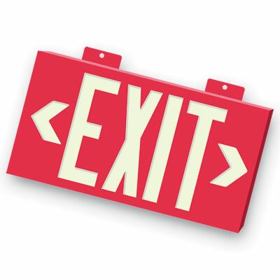 Non-Toxic Photoluminescent Exit Sign with Red Letters