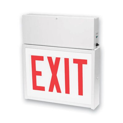 Chicago Steel Red LED Exit Sign in Bright White