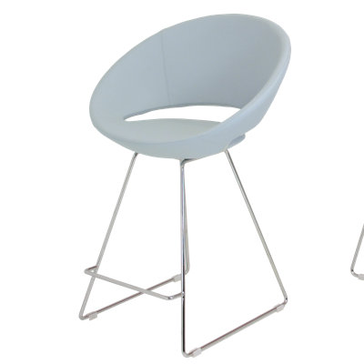 Crescent 24 inch Bar Stool Upholstery: Sky Blue Leatherette