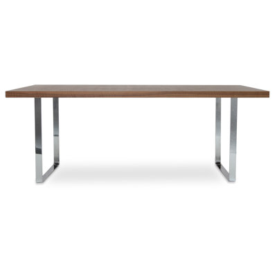 Bosphorus Dining Table Base Finish Chrome Top Finish Walnut