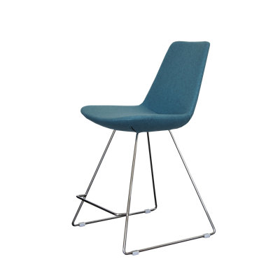 Eiffe 24 inch Bar Stool Upholstery: Sky Blue Wool