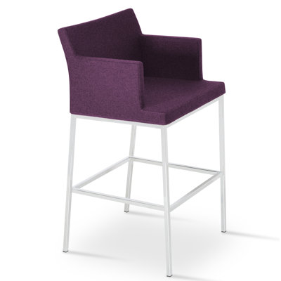 Soho 24.5 inch Bar Stool Upholstery: Cream Leatherette