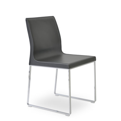 Polo Side Chair Upholstery: Dark Gray, Finish: Stainless Steel