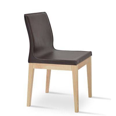 Polo Side Chair Upholstery: Light Brown, Finish: Original Walnut