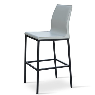 Polo 29 inch Bar Stool Base Finish: Chrome, Upholstery: Bone