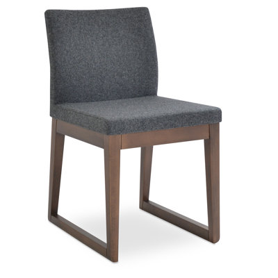Aria Side Chair Upholstery: Genuine Leather - Black