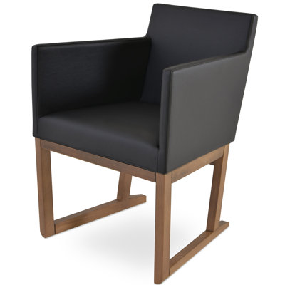 Beverly Sled Arm Chair Upholstery Type - Color: Leatherette - Gray