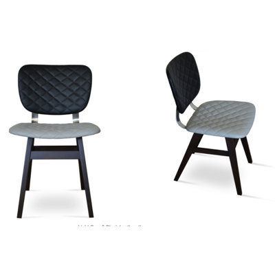Hazal Side Chair Finish: Ash Natural, Upholstery: Wool - Quilted Dark Gray