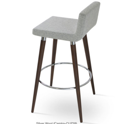 Dallas Wood 24 inch Bar Stool with Cushion Upholstery: Deep Maroon