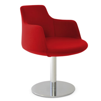 Dervish Round Chair Finish: Stainless Steel Polished, Upholstery: Camira Wool - Turquoise