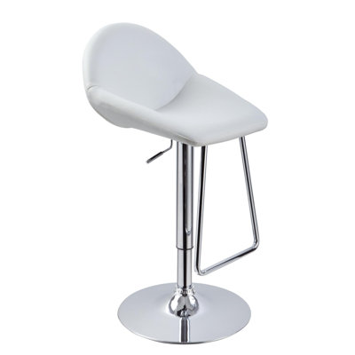 Adjustable Height Swivel Bar Stool Upholstery: White