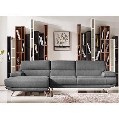VIG Furniture VGMB-1509B-GRY Divani Casa Trinidad Reversible Chaise Sectional