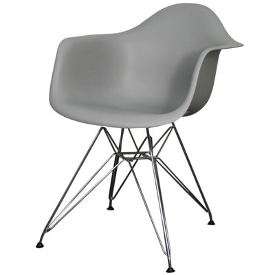 Carl Arm Chair with Metal Wire Legs Finish: Gray
