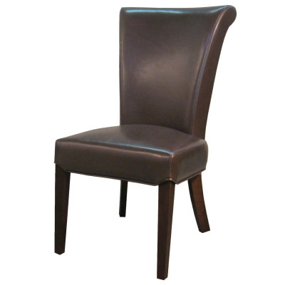 Bentley Side Chair Color: Mocha, Leather Type: Bonded Leather
