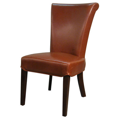 Bentley Side Chair Color: Cognac, Leather Type: Bonded Leather