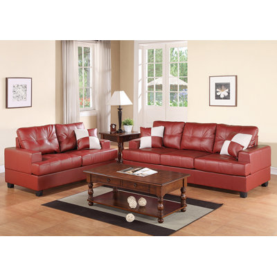 Poundex F7579 Bobkona Sherman Sofa and Loveseat Set Upholstery