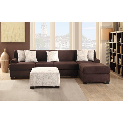 Poundex Y797981 / Y798385 Bobkona Hudson Reversible Chaise Sectional