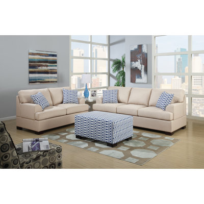 Poundex Y798788 Bobkona Montega Microfiber Sofa and Loveseat Set Upholstery