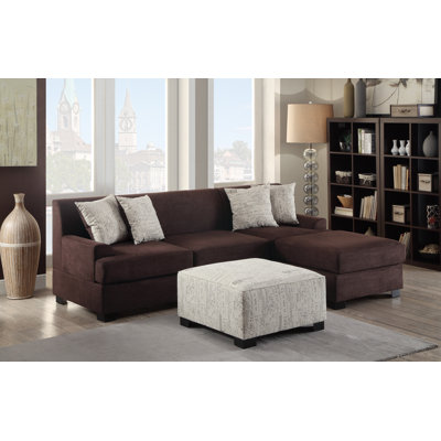 Poundex Y797980 / Y798384 Bobkona Samuel Reversible Chaise Sectional