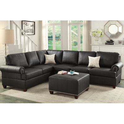 Poundex F7769 Bobkona Cady Reversible Sectional Upholstery