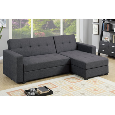 Poundex F7896 Bobkona Medora Reversible Chaise Sectional Upholstery