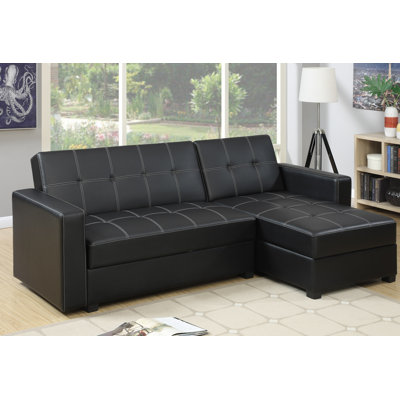 Poundex F7894 Bobkona Medora Reversible Chaise Sectional