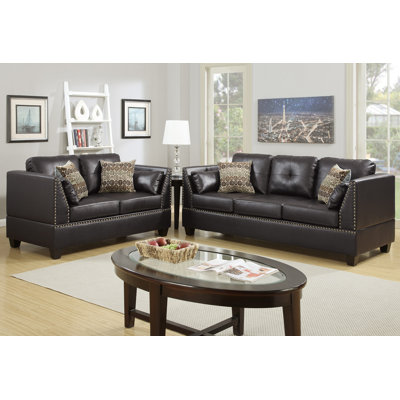 Poundex F6915 Bobkona Zenda Sofa and Loveseat Set Upholstery