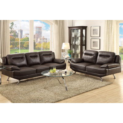 Poundex F7927 Bobkona Danville 2 Piece Sofa and Loveseat Set Upholstery