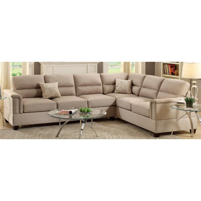 Poundex F7860 Bobkona Parrish Reversible Sectional Upholstery