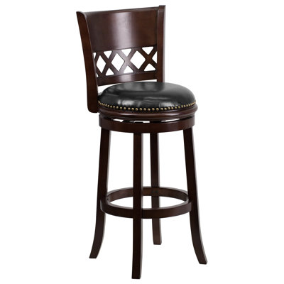 29'' Swivel Bar Stool with Cushion Finish: Cappuccino