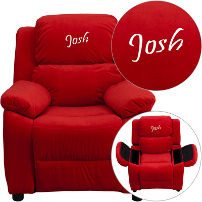Personalized Kids Recliner Upholstery Type - Color: Microfiber - Red image