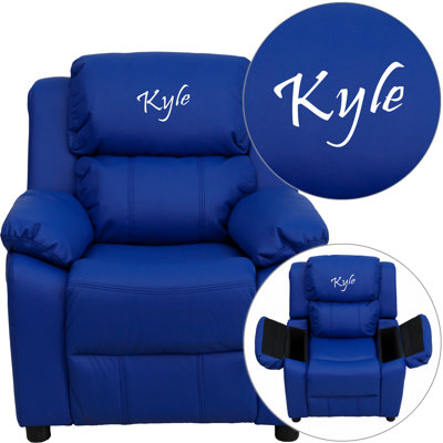 Personalized Kids Recliner Upholstery Type - Color: Vinyl - Blue image