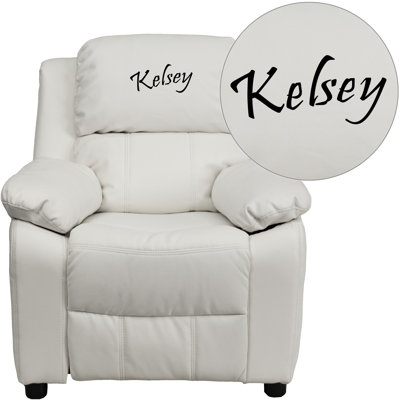 Personalized Kids Recliner Upholstery Type - Color: Vinyl - White image