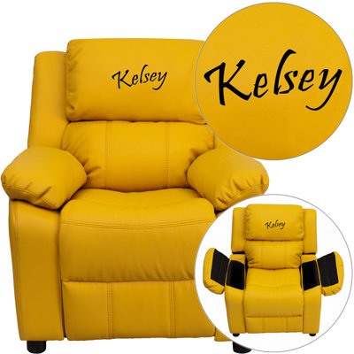 Personalized Kids Recliner Upholstery Type - Color: Vinyl - Yellow image
