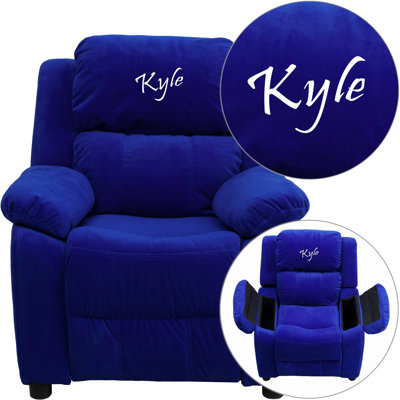 Personalized Kids Recliner Upholstery Type - Color: Microfiber - Blue image